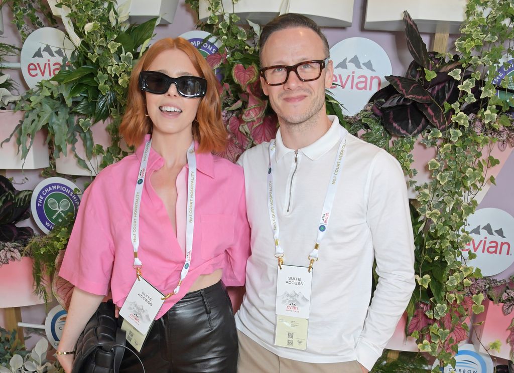 Stacey Dooley smiling for Kevin Clifton photo at Wimbledon 