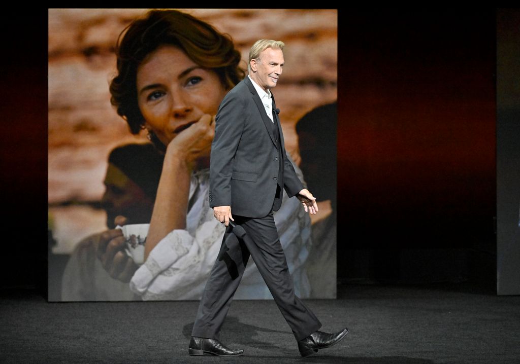 Kevin Costner speaks onstage during the Warner Bros Pictures Presentation during CinemaCon 2024 at The Colosseum at Caesars Palace on April 09, 2024 in Las Vegas, Nevada