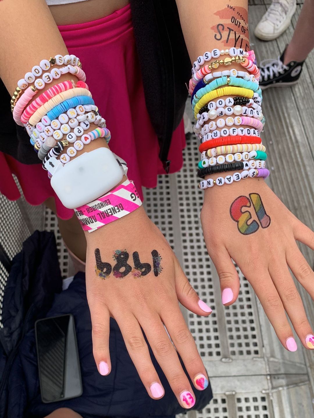Friendship bracelets and tattoos at Eras Tour