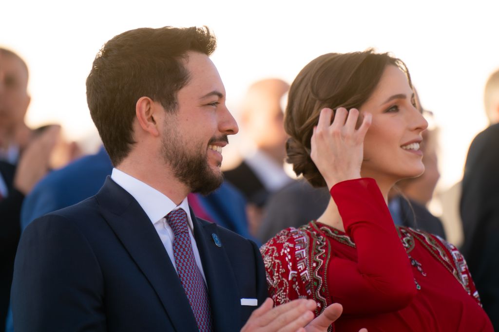 Crown Prince Al Hussein with his wife Princess Rajwa