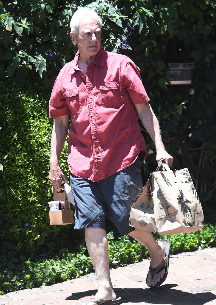 Mark Harmon stepped out in the sweltering LA heat on Saturday to pick up food and groceries from Erewhon Market wearing flip flops and shorts. Mark stepped out alone to get groceries and pick up the mail. June 22, 2024