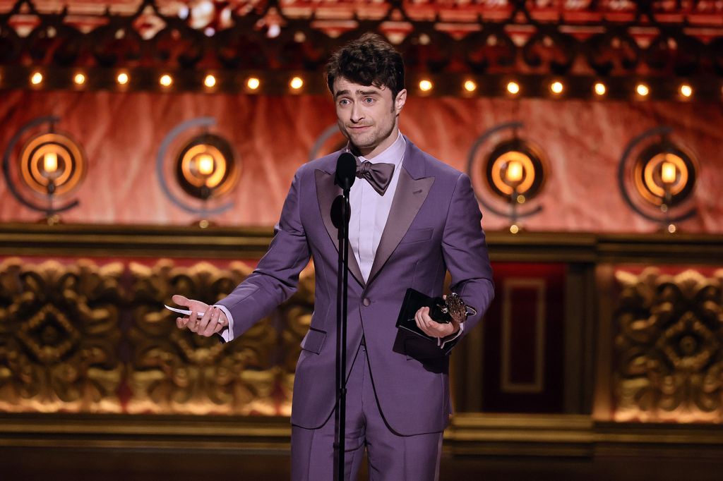 Daniel Radcliffe won the award for Best Actor in a Featured Role in a Musical. "We go forward joyfully" Onstage during the 77th Annual Tony Awards ceremony at the David H. Koch Theater at Lincoln Center in New York City on June 16, 2024