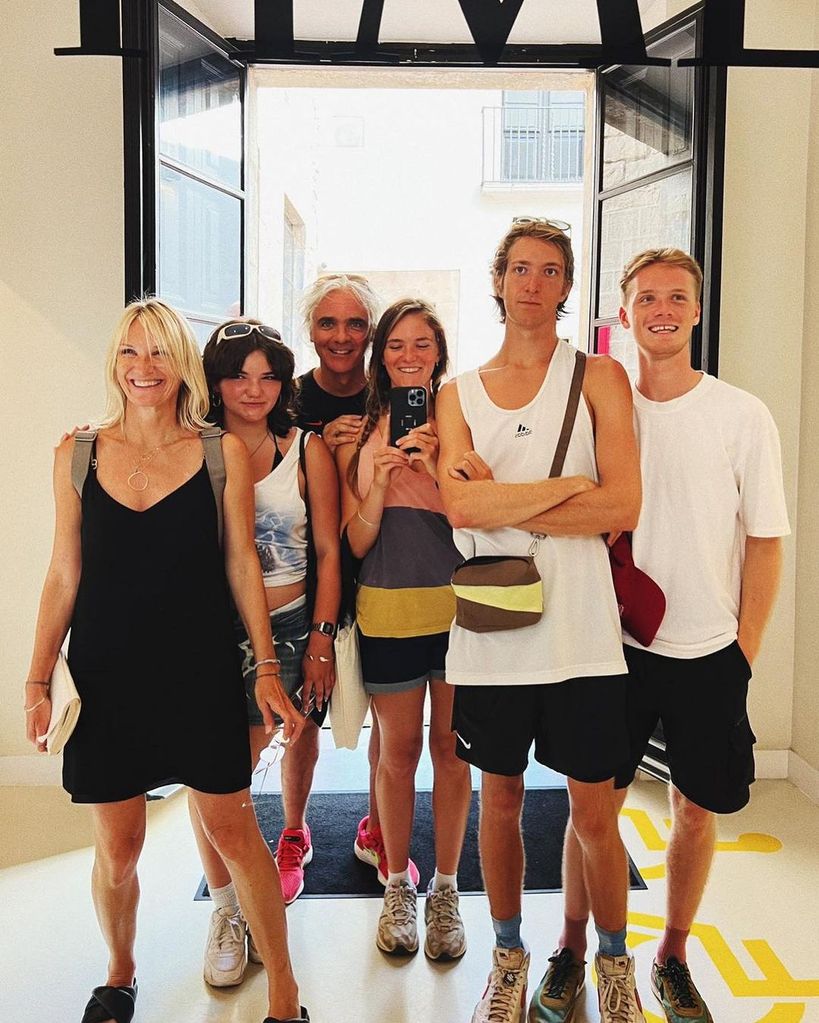 Jo Whiley and Steve Morton with their four children, Coco, India, Jude and Cassius