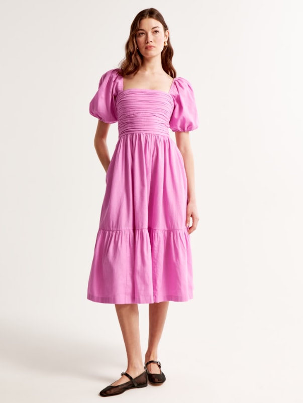 Abercrombie & Fitch Pink Shirred Dress 