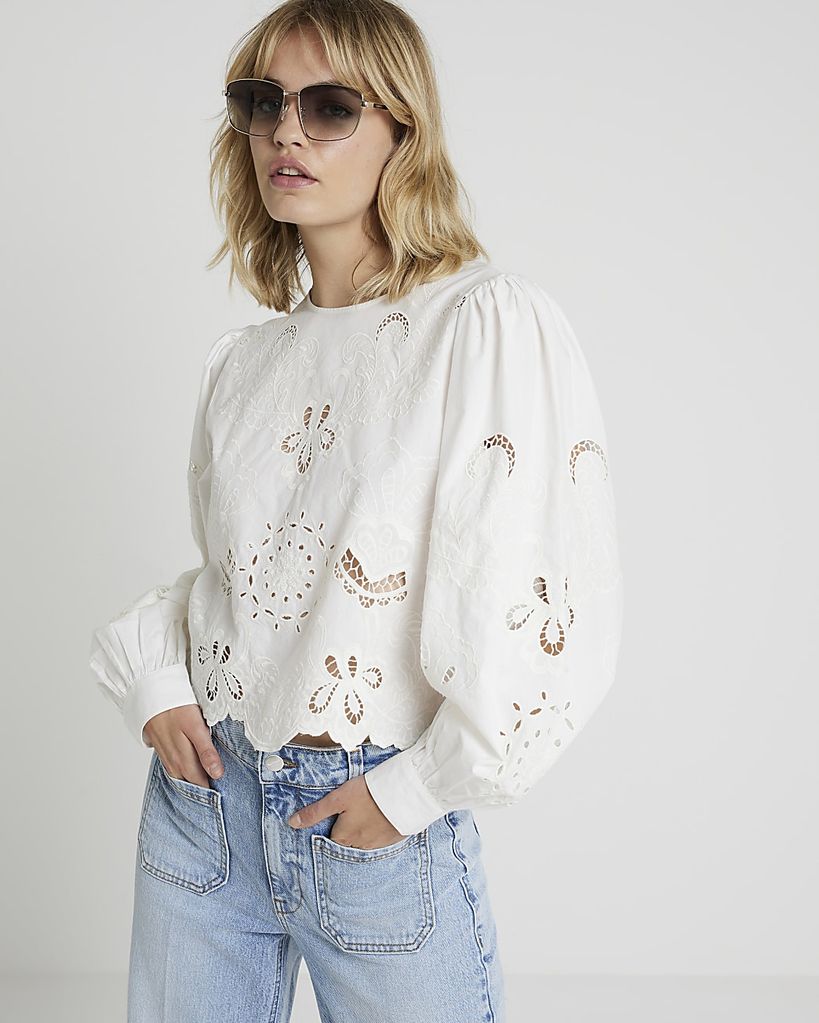 River Island Broderie Anglaise Blouse