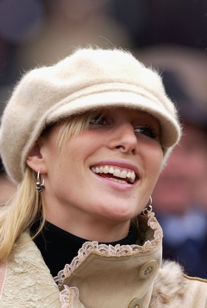 Zara Tindall wearing a puffed hat in 2005