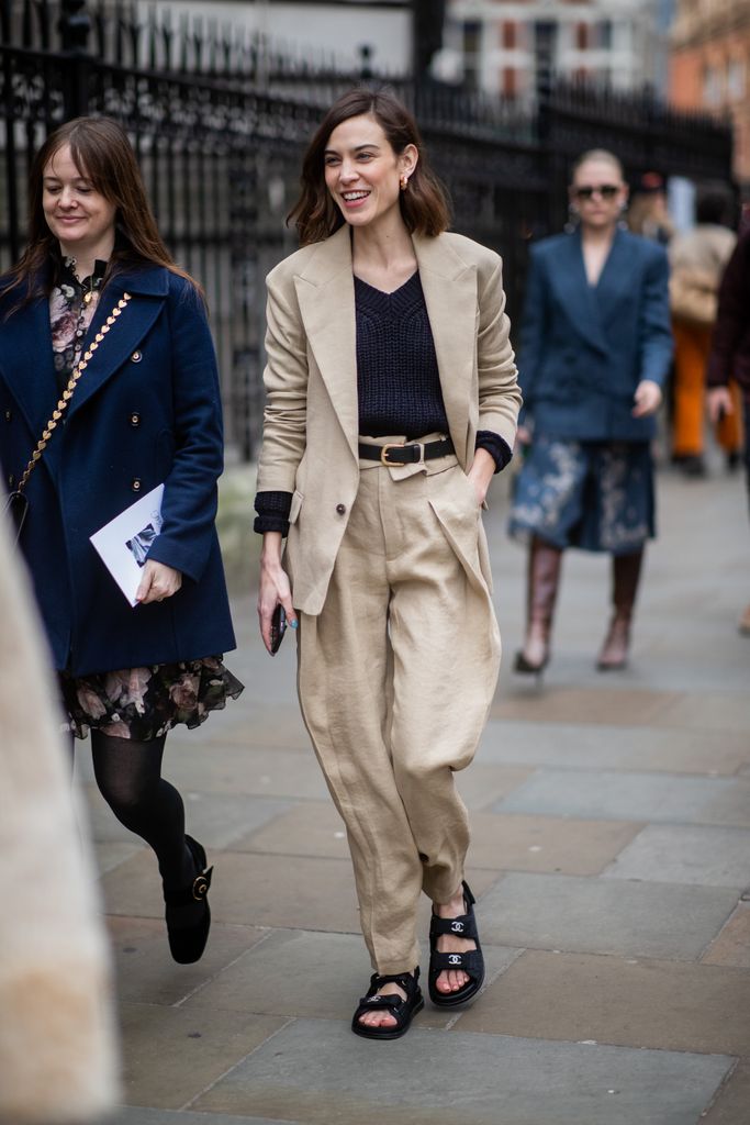Alexa Chung paired her Chanel dad sandals with a casual suit — copy this look! 