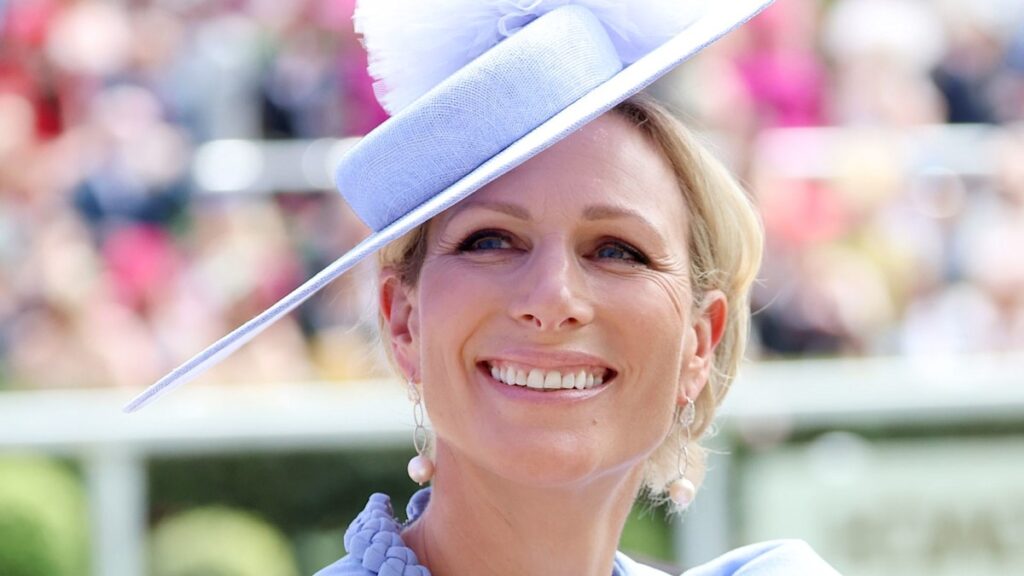 Zara Tindall is a modern Cinderella in powder-blue gown and faux pixie cut