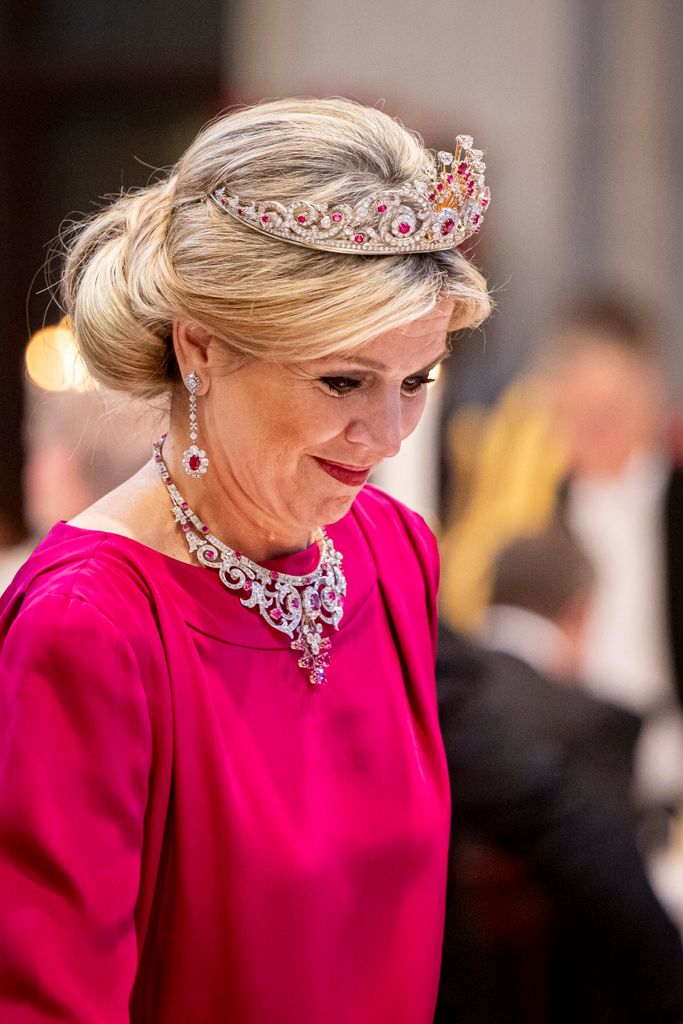 Queen Maxima in the crown looks like a peacock feather