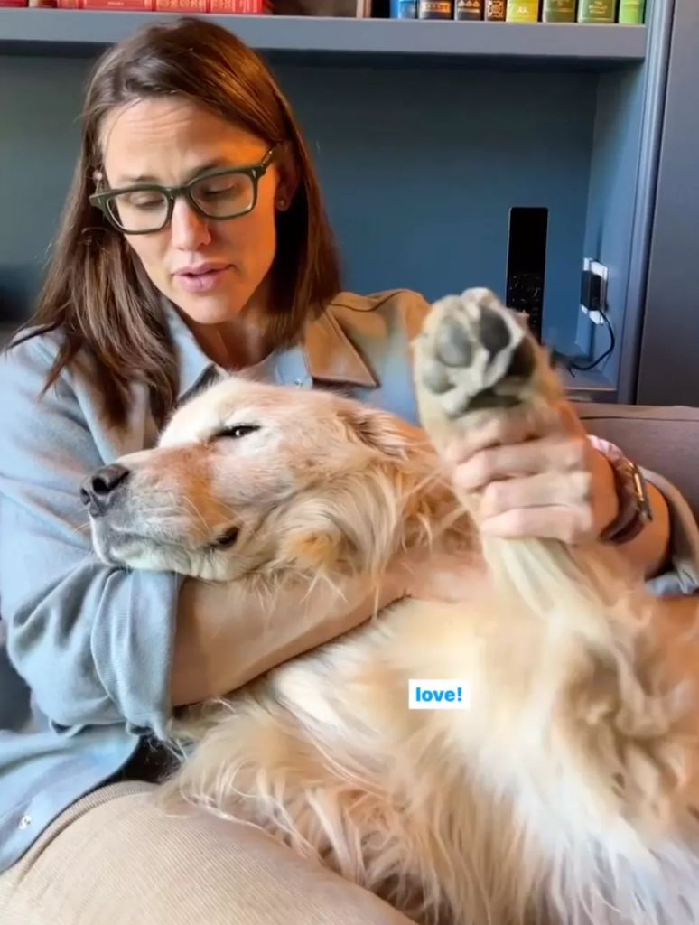 Jennifer Garner with her therapy dog ​​Birdie