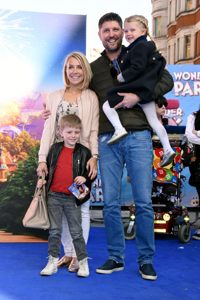 Laura Hamilton with Alex Goward and their two children at Wonder Park