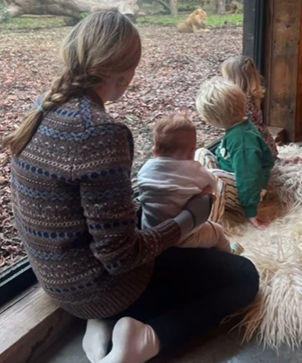 Carrie and her kids enjoying a stay at Port Lympne Safari Park in Kent 