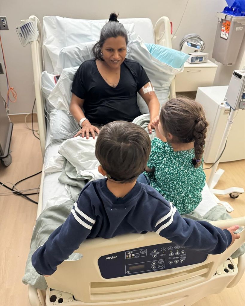 Mindy Kaling joins her at the hospital after giving birth to her kids Spencer and Kit