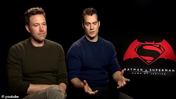 The  video shows Affleck alongside co-star Henry Cavill as they are told that the movie is getting mixed reviews