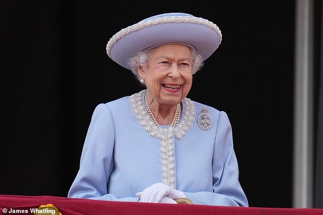 The Queen smiled as members of the Royal Family attended Trooping the Colour in 2022