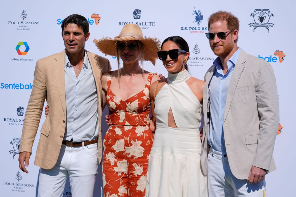 Prince Harry and Meghan Markle photographed with Argentine professional polo player Ignacio "dance" Figueras and his wife, Delfina Blaquiere 
