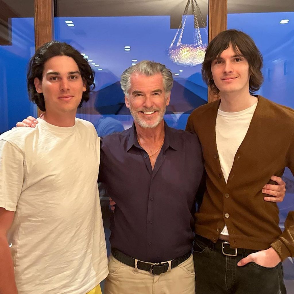 Pierce Brosnan and his sons Dylan and Paris shared a photo on Instagram on Father's Day