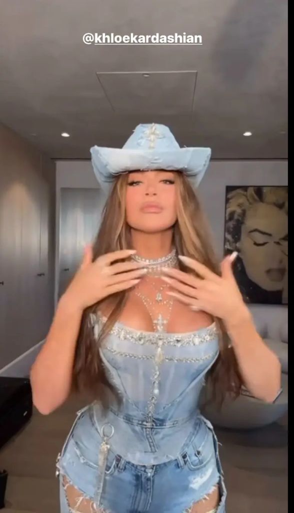 Khloe wore a stunning cowboy outfit to her birthday party
