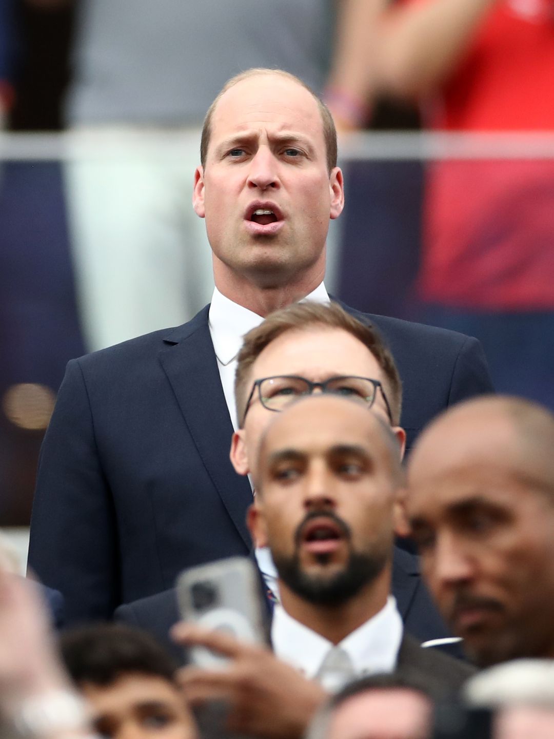 Prince William singing the national anthem