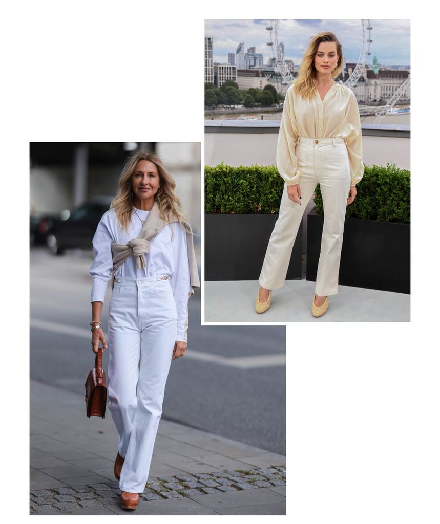 White jeans style inspiration courtesy of Margot Robbie and Sue Giers