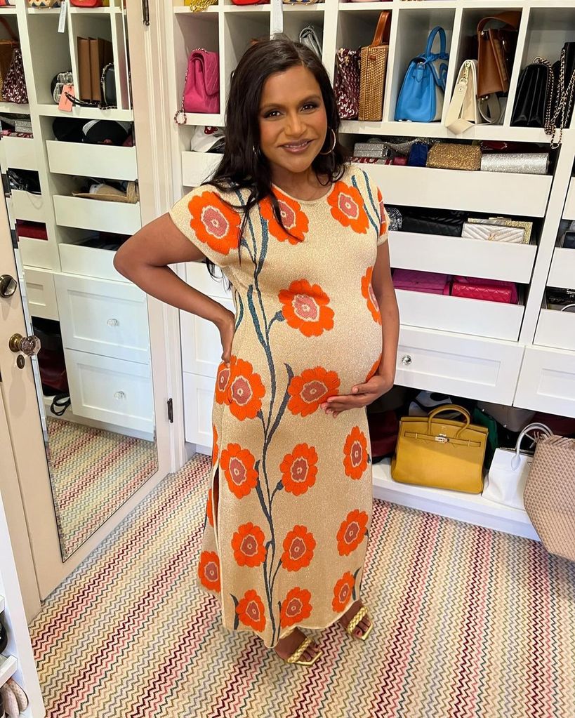 Mindy Kaling shows off her baby bump from her third pregnancy with Anne, which she kept a secret