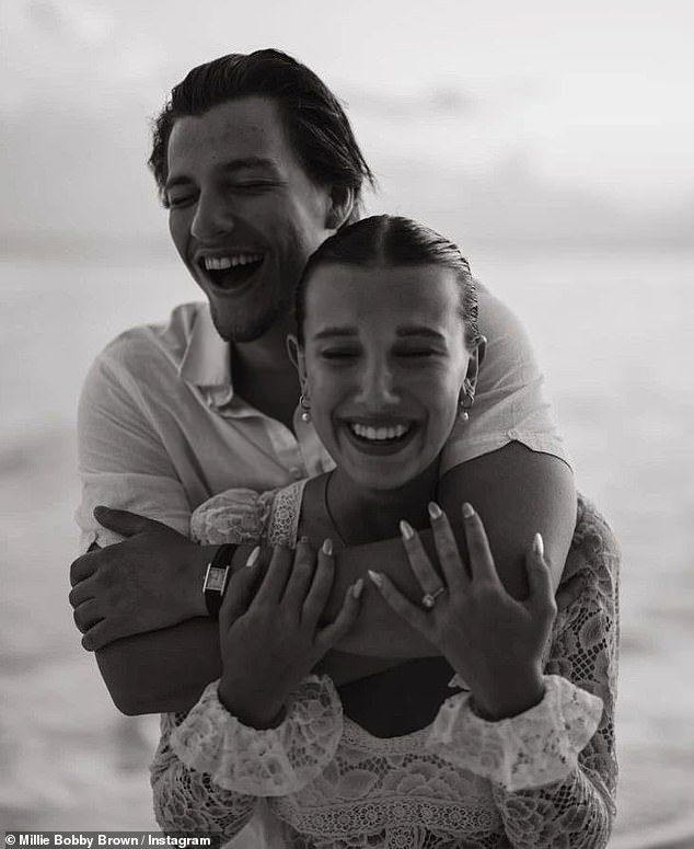Congratulations! Millie Bobby Brown , 19, got engaged to her boyfriend Jake Bongiovi , 20, this week after nearly two years together ... but some fans were left shocked by their ages