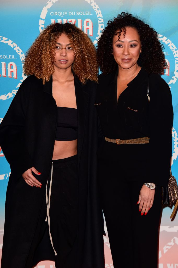 Phoenix Brown and Mel B on the red carpet in black outfits