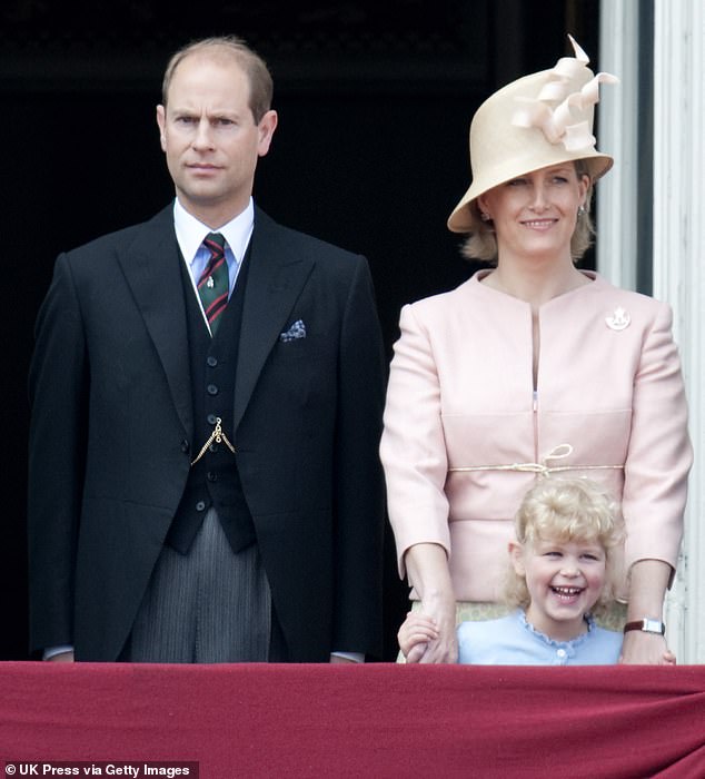 Prince Edward and Sophie with their then five-year-old daughter Lady Louise Windsor