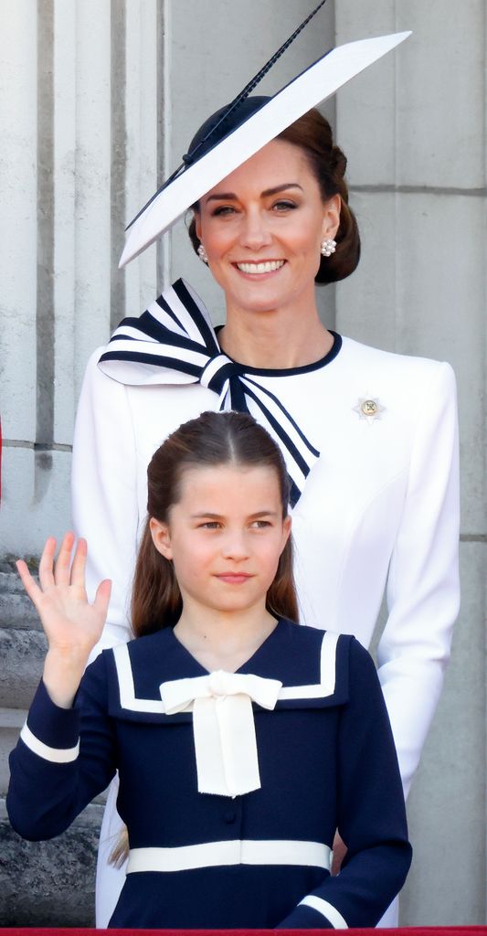 Princess Charlotte and Princess Kate both in nautical attire