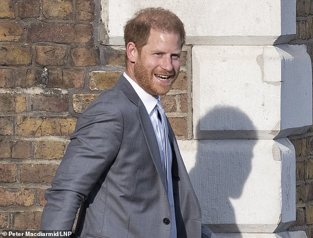 Prince Harry was spotted leaving the Honourable Artillery Company in central London today after attending an Invictus event ahead of the thanksgiving service at St Paul's Cathedral