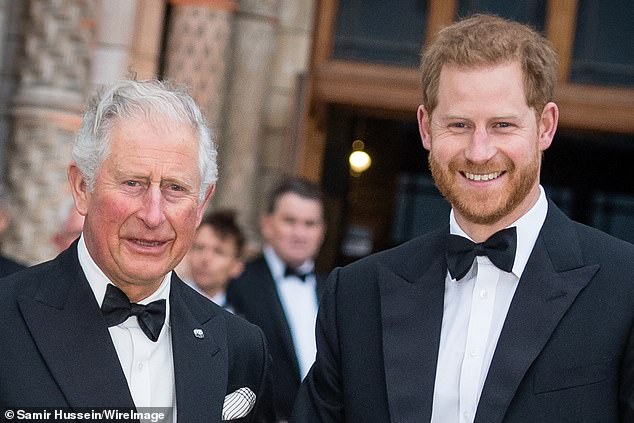 Charles and Harry are happy in each other's company at the premiere of 'Our Planet' at the Natural History Museum in 2019