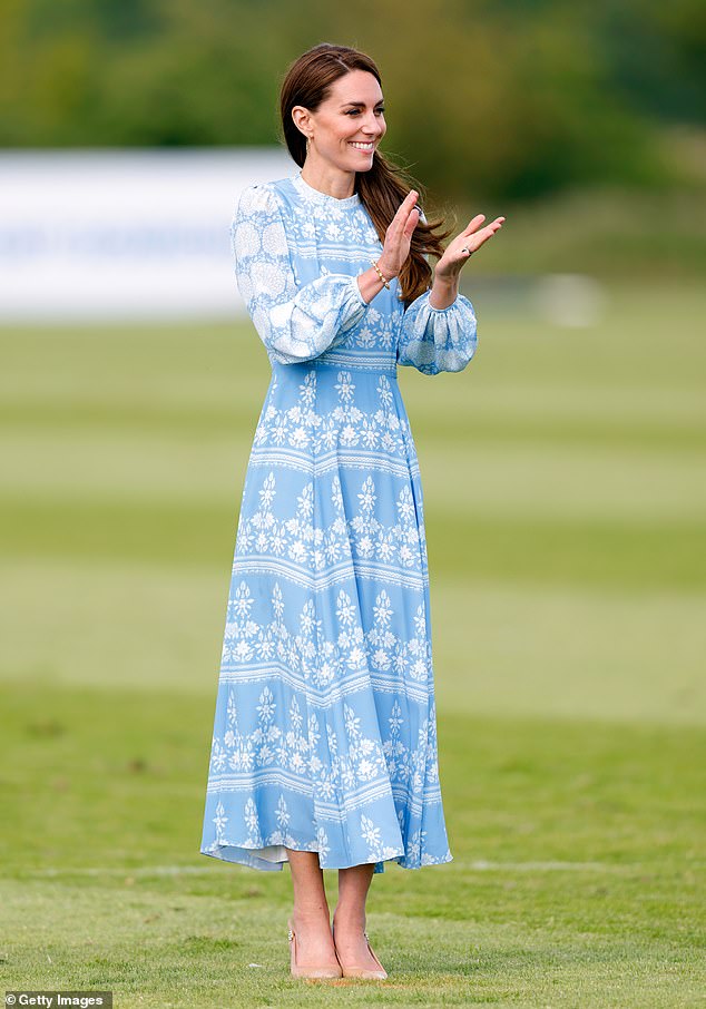 The Princess of Wales wore Beulah London's 'Sonia' blouse sleeve dress to a charity polo match in 2023