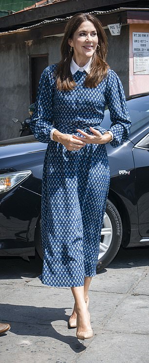 She wore the 'Shalini' geo print shirt dress in 2019