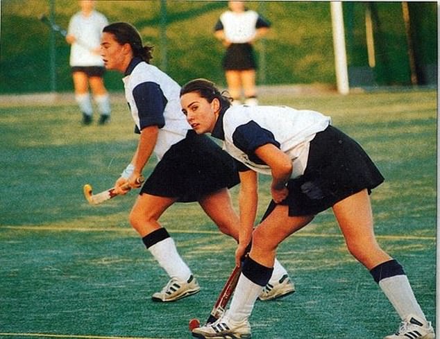 Catherine, Princess of Wales attended Marlborough, as did Olivia Henson, soon to be Duchess of Westminster. Above: Kate playing hockey at Marlborough in 2000