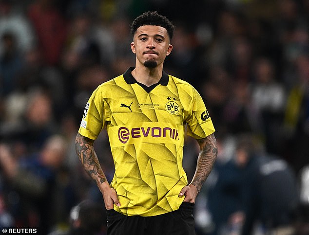 Jadon Sancho, on loan from Manchester United, is disappointed after unexpectedly reaching the final.