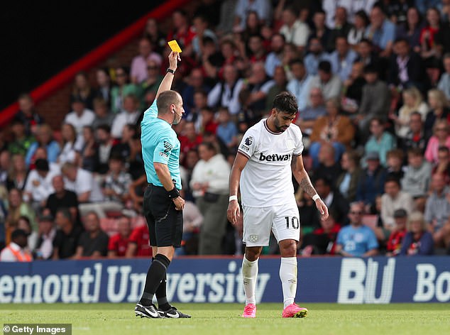 Lucas Paqueta ‘asked NOT to play’ in West Ham’s draw with Bournemouth where he received yellow card that led to him being charged by the FA for alleged breaches of betting rules
