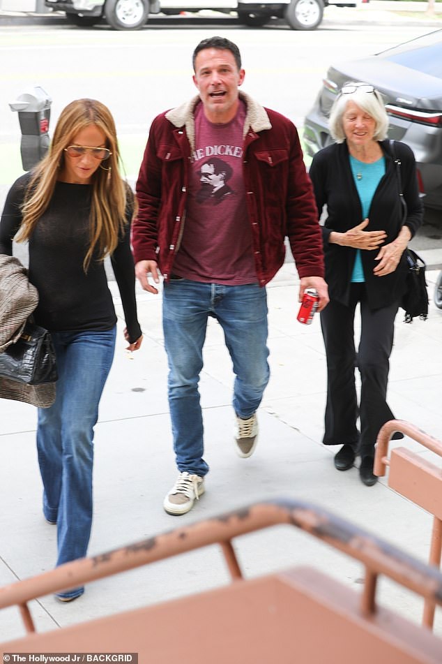 Ben Affleck’s mom Chris Boldt is seen on rare outing with his current wife Jennifer Lopez and ex-wife Jennifer Garner to support grandson Samuel at his basketball game