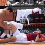 Novak Djokovic WITHDRAWS from the French Open with a knee injury before quarter-final clash – hours after on-court domestic with his wife