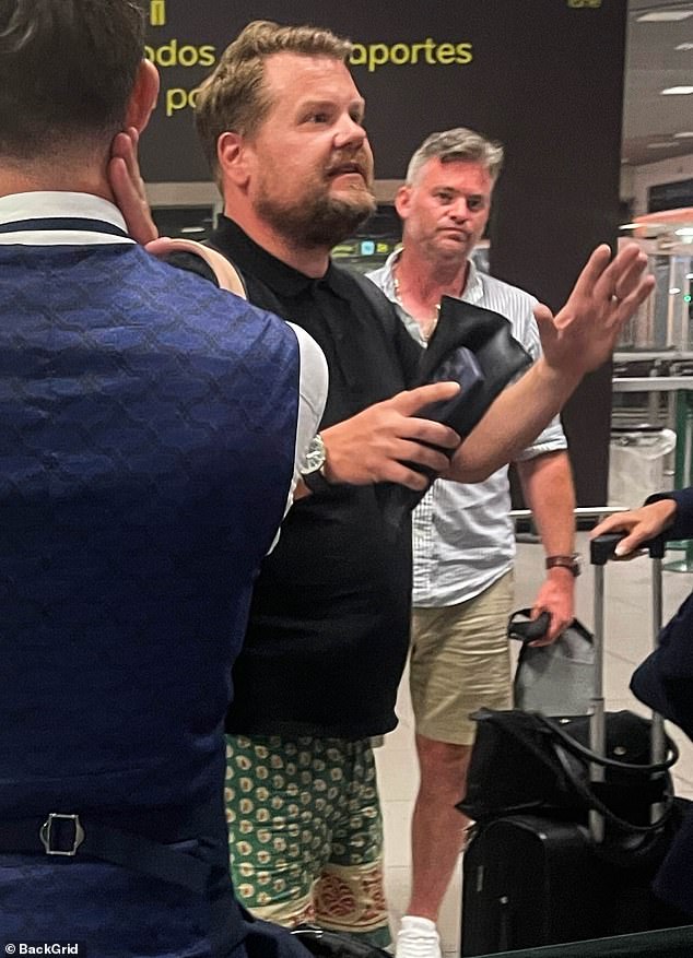 James Corden confronts a British Airways employee after nightmarish flight from the Algarve to London is forced to stop in Lisbon – but fellow passengers insist HE is in the right