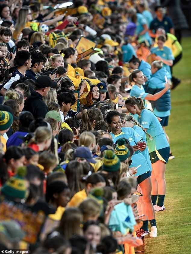 The Matildas had no problem attracting fans for the friendly match against China on Monday night (pictured)