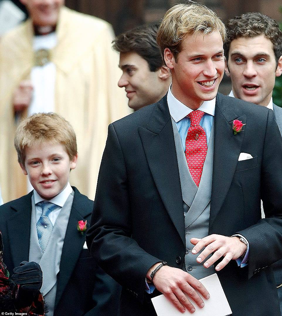 Prince William (right) and Hugh Grosvenor (left) attending the 2004 wedding of Edward van Cutsem and Lady Tamara Grosvenor at Chester Cathedral