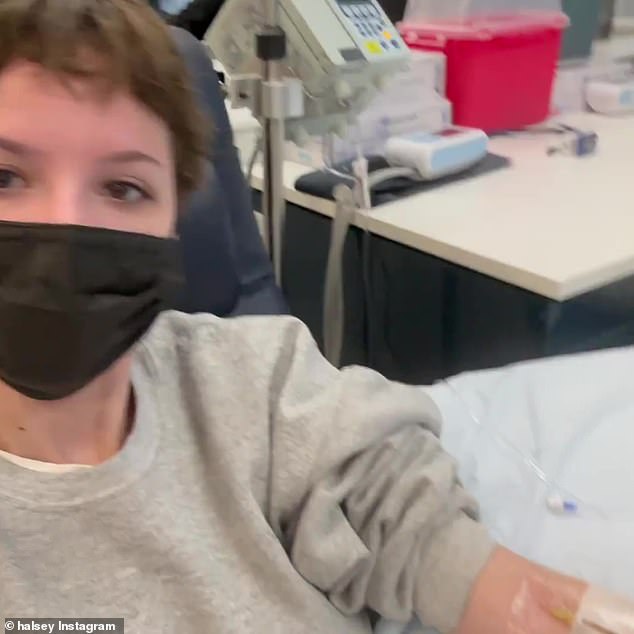 She shared the news through a series of videos on Instagram, showing the singer being given the injection.