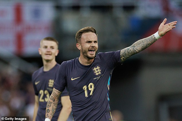 Tottenham midfielder James Maddison replaced Cole Palmer for the final 30 minutes of England's win at St James' Park.