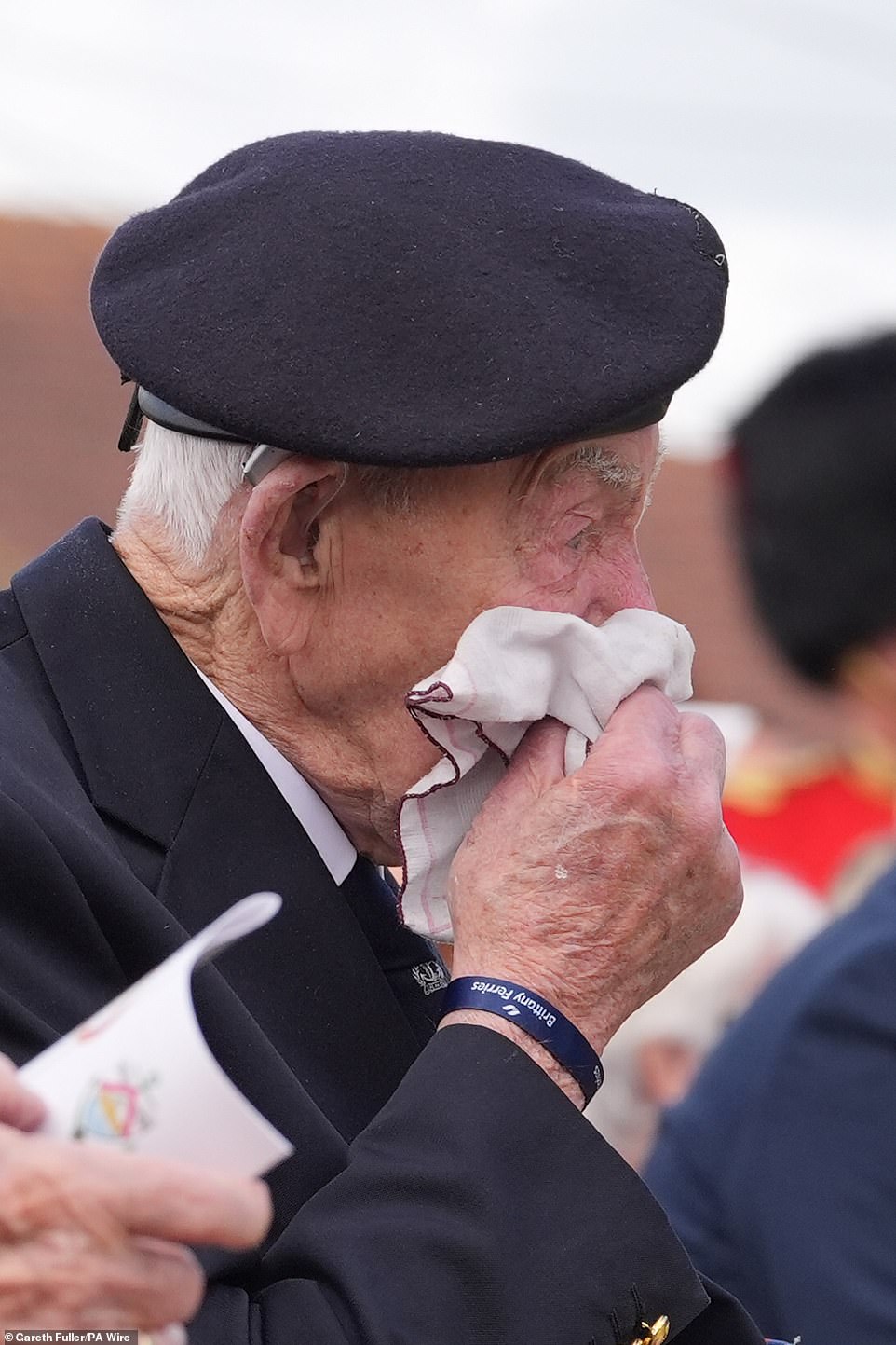 FRANCE: D-Day veteran Henry Rice, 98, sheds a tear at the statue of Field Marshal Montgomery during the Spirit of Normandy Trust service in Coleville-Montgomery, France