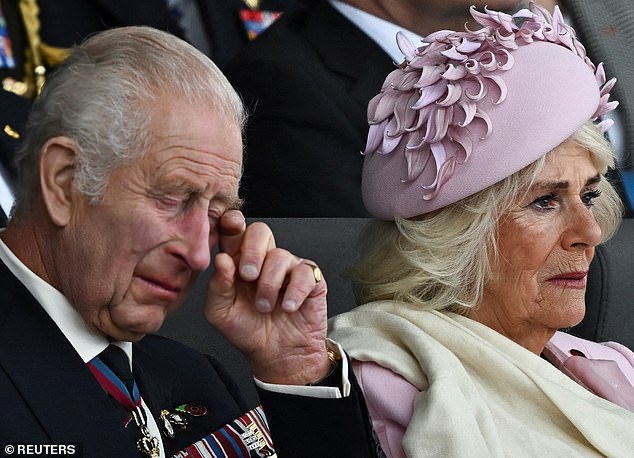 The King and Queen watched proceedings from the Royal Box after Charles gave his speech