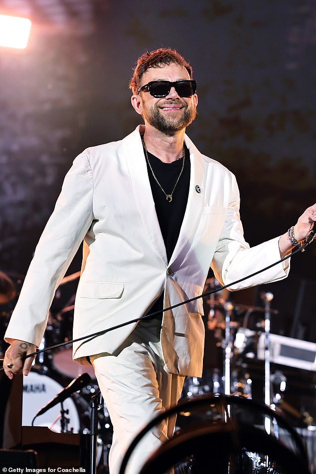 Blur's live album will include tracks from their performance at Wembley Stadium, which took place last summer - pictured, lead singer Damon Albarn
