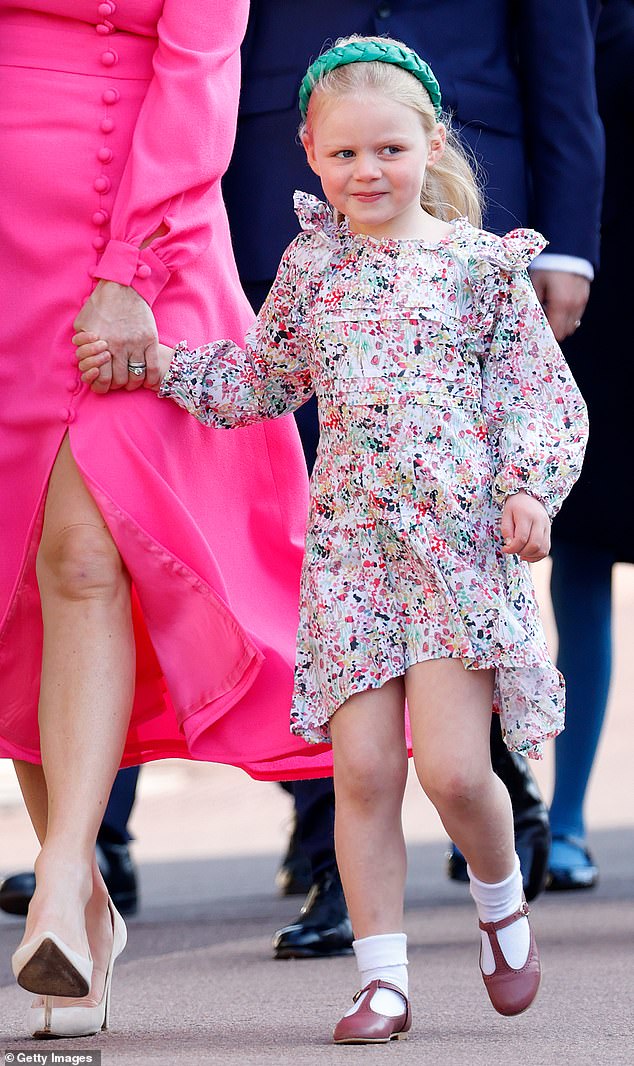 Lena Tindall attends the traditional Easter Sunday Matins service at St George's Chapel at Windsor Castle in 2023. She turns six years older today