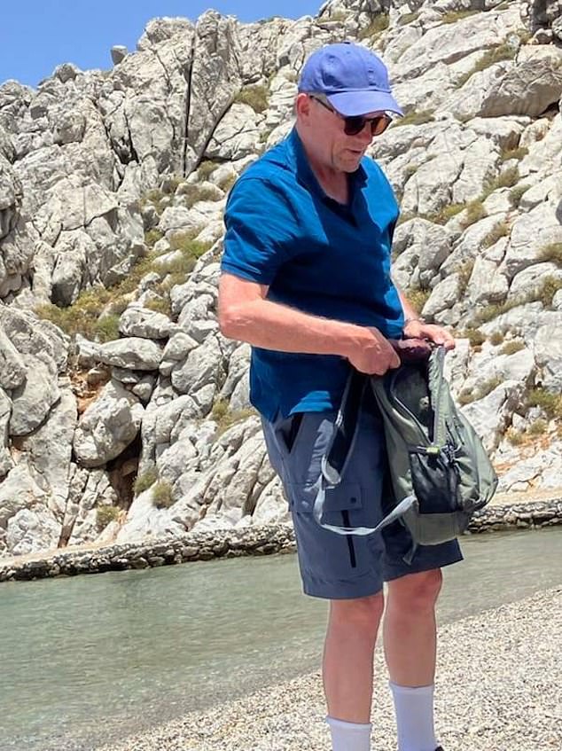 This is the picture of Dr Mosley posted with an appeal after he went missing while walking on holiday in Greece on Wednesday