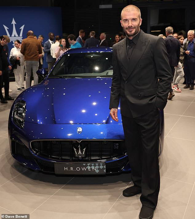Global Brand Ambassador David Beckham attends the opening of the new Maserati showroom, 2023