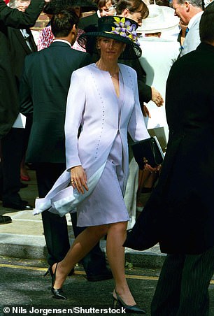 Sophie attends the wedding of her dress designer, Samantha Keswick, in May 1999